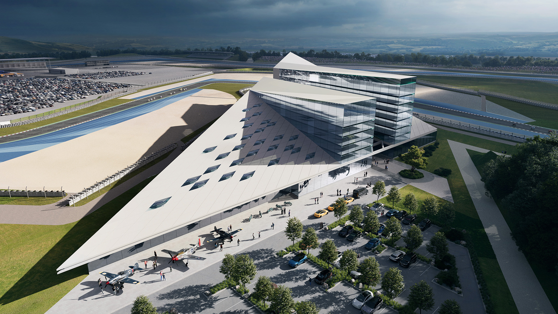 Hajdúnánási MotoGP versenypálya hotel és múzeum épületei